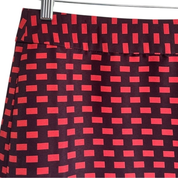 ANN TAYLOR LOFT Red Black Check Pencil Straight Skirt Size 6 - Picture 4 of 9